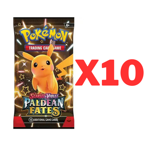 Pokemon TCG: 10x Paldean Fates Booster Packs - Trading Cards