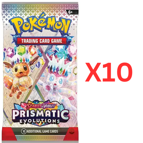 Pokemon TCG: 10x Prismatic Evolutions Booster Packs - Trading Cards