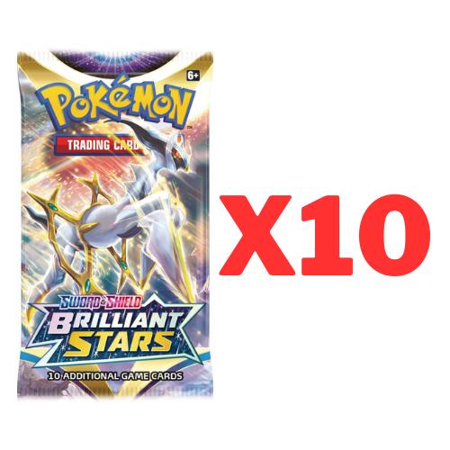 Pokemon TCG: 10x Brilliant Stars Booster Packs - Trading Cards