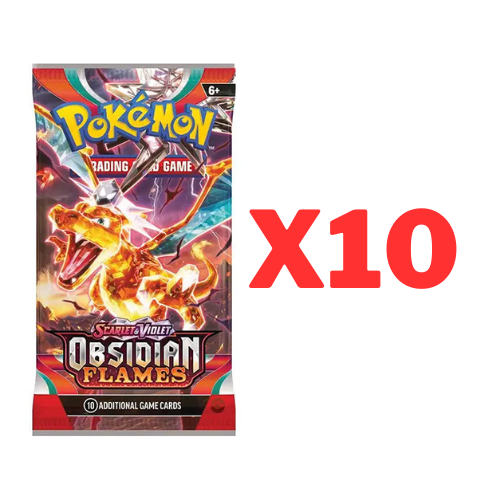 Pokemon TCG: 10x Obsidian Flames Booster Packs - Trading Cards