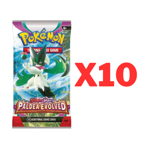 Pokemon TCG: 10x Paldea Evolved Booster Packs - Trading Cards