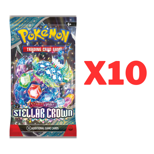 Pokemon TCG: 10x Stellar Crown Booster Packs - Trading Cards
